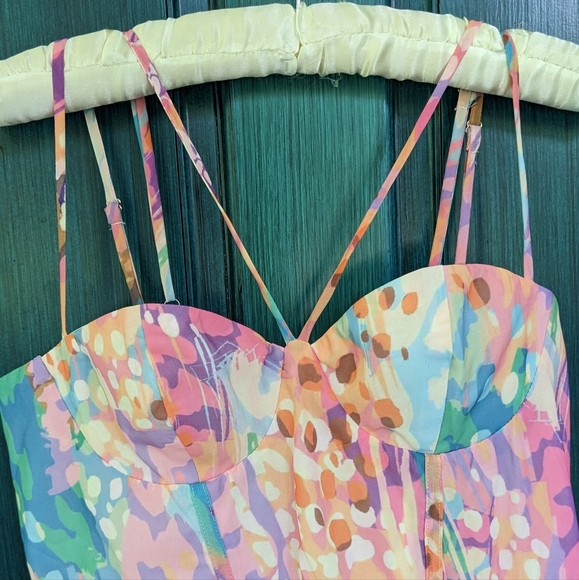 NWT Egreis Tiered Ruffle Corset Babydoll Party Dress - Picture 3 of 10